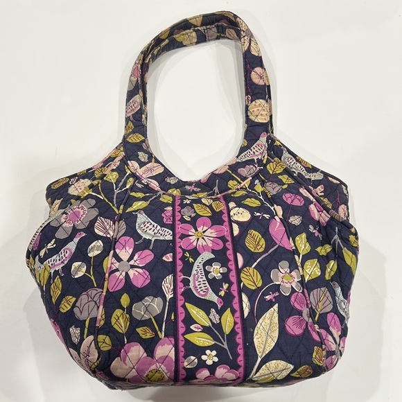 Vera Bradley Quilted Floral Bird Shoulder Bag with Magnetic closure - Picture 2 of 3